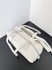 Balenciaga Small Leather Carrie Bowling Top-Handle Bag In White 31x12x12 cm - 5
