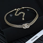 Chanel herringbone chain choker necklace - 1