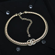 Chanel herringbone chain choker necklace - 6