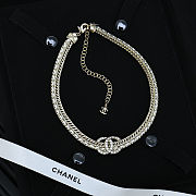 Chanel herringbone chain choker necklace - 4