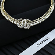 Chanel herringbone chain choker necklace - 3