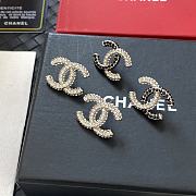 Chanel CC earrings are crafted with black and clear crystals - 4