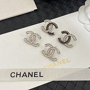 Chanel CC earrings are crafted with black and clear crystals - 2