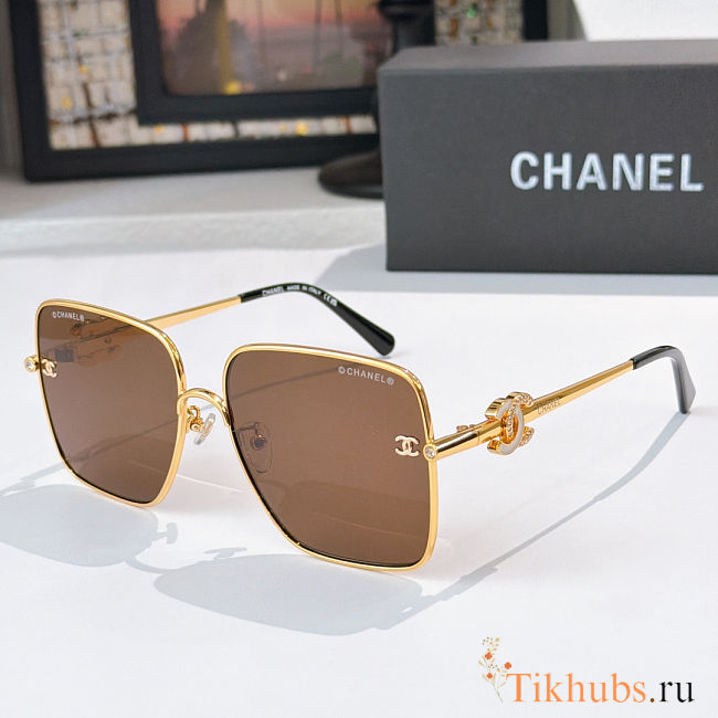 Chanel gold square sunglasses  - 1