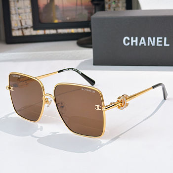 Chanel gold square sunglasses 