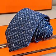 HERMES Necktie Tie Blue - 1