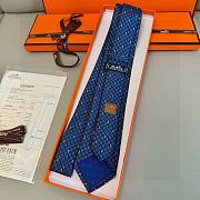 HERMES Necktie Tie Blue - 6