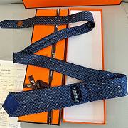 HERMES Necktie Tie Blue - 2