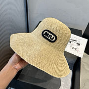 Miu Miu bucket hat features a woven straw - 5