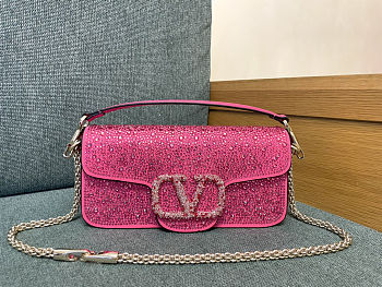 Valentino Garavani Locò Small Shoulder Bag features all-over crystal embellishment 27x13x6cm