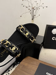 Chanel black quilted lambskin leather sandals - 6