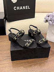 Chanel black quilted lambskin leather sandals - 3