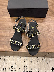 Chanel black quilted lambskin leather sandals - 2