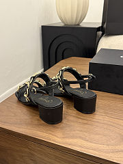 Chanel black quilted lambskin leather sandals - 4