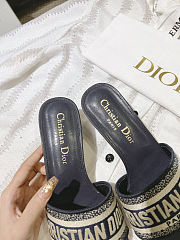 Christian Dior Dway Heeled Slide, featuring a deep blue  - 5