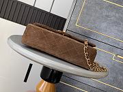 Chanel Classic Double Flap Bag Medium Brown Suede Leather Gold 25cm - 6