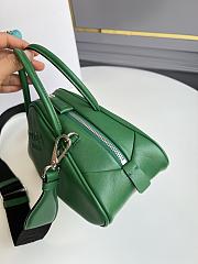 Prada Triangle Leather Top-Handle Bag in green 25x14x11 cm - 5