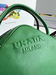 Prada Triangle Leather Top-Handle Bag in green 25x14x11 cm - 3