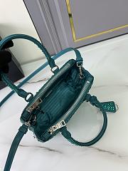 Prada Galleria satin mini-bag embellished with all-over synthetic crystals in a turquoise green color 20x14.5x9.5cm - 6
