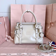 Miu Miu leather motorcycle bag in powder beige color 27x 22x 13 cm - 1
