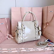 Miu Miu leather motorcycle bag in powder beige color 27x 22x 13 cm - 6