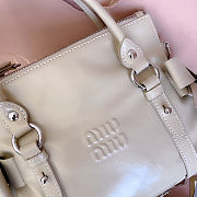 Miu Miu leather motorcycle bag in powder beige color 27x 22x 13 cm - 3