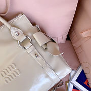 Miu Miu leather motorcycle bag in powder beige color 27x 22x 13 cm - 4