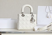 Christian Dior Small Lady Dior My ABCDior Bag in white lambskin with silver hardware - 1