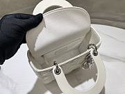 Christian Dior Small Lady Dior My ABCDior Bag in white lambskin with silver hardware - 6