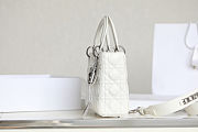 Christian Dior Small Lady Dior My ABCDior Bag in white lambskin with silver hardware - 4