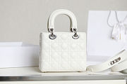 Christian Dior Small Lady Dior My ABCDior Bag in white lambskin with silver hardware - 3
