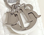 Christian Dior Small Lady Dior My ABCDior Bag in white lambskin with silver hardware - 2