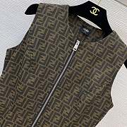 Fendi Zucca pattern sleeveless zip-up dress - 5