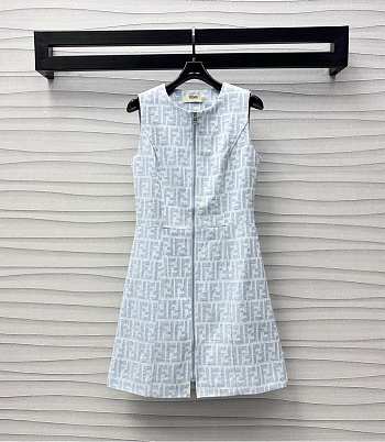 Fendi White Double F Monogram Logo Knit Dress