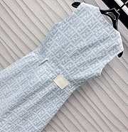 Fendi White Double F Monogram Logo Knit Dress - 4