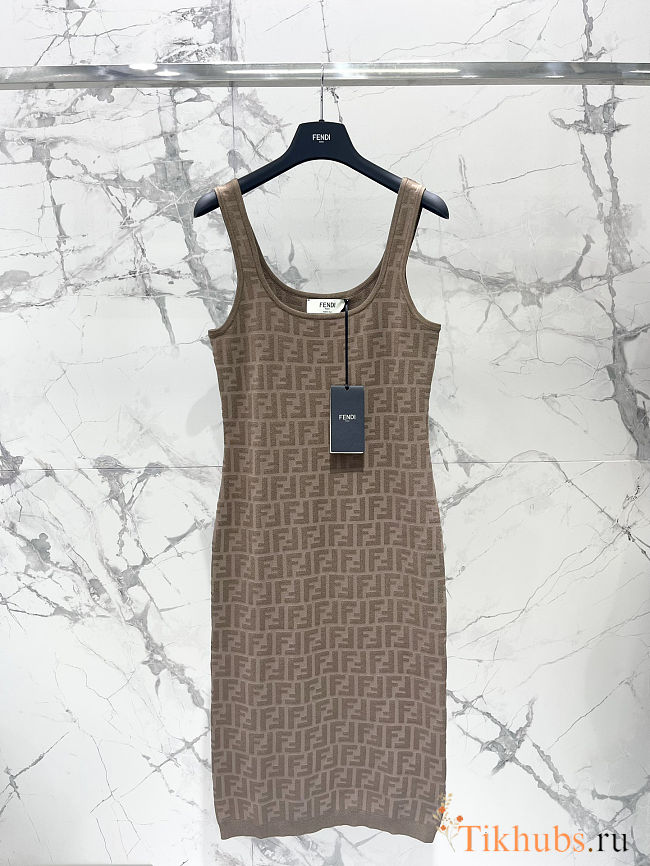 Fendi Zucca pattern knit sleeveless dress - 1