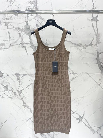Fendi Zucca pattern knit sleeveless dress