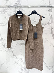 Fendi Zucca pattern knit sleeveless dress - 4