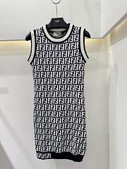 Fendi Zucca FF Pattern Sleeveless Knit Mini Dress - 1
