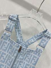 Fendi girls' light blue denim sleeveless dress  - 5