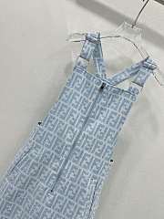 Fendi girls' light blue denim sleeveless dress  - 3