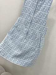 Fendi girls' light blue denim sleeveless dress  - 2