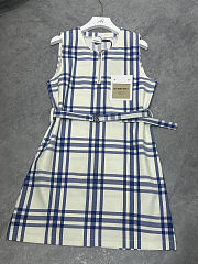 Burberry check cotton shirt dress with belt - 1