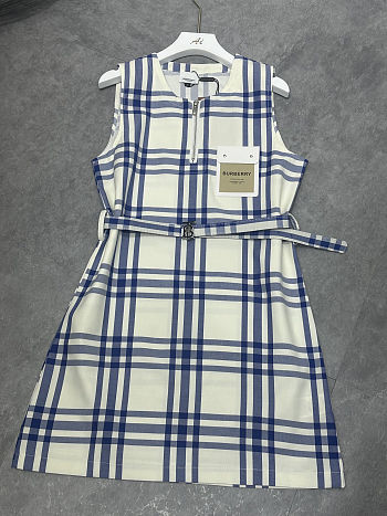Burberry check cotton shirt dress with belt