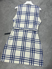 Burberry check cotton shirt dress with belt - 4