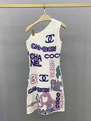 Chanel off-white cotton knit one-shoulder mini dress - 4