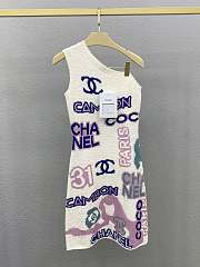 Chanel off-white cotton knit one-shoulder mini dress - 3