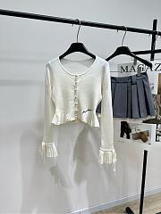 Ann Andelman White Bell Sleeve Cardigan - 1