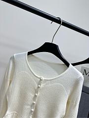 Ann Andelman White Bell Sleeve Cardigan - 6