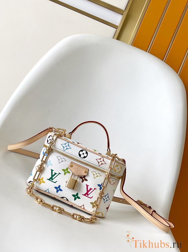 Louis Vuitton x Takashi Murakami Vanity Chain Pouch in white Monogram Multicolore 11.5 x 6.5 x 19  - 1